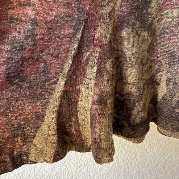 Cactus Boho Women’s Tunic Shirt Scoop Neck Top Flared Hem Long Sleeve - Picture 8 of 10